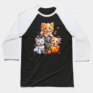 Kawaii Kittens And Dogs Playing Baseball T-Shirt